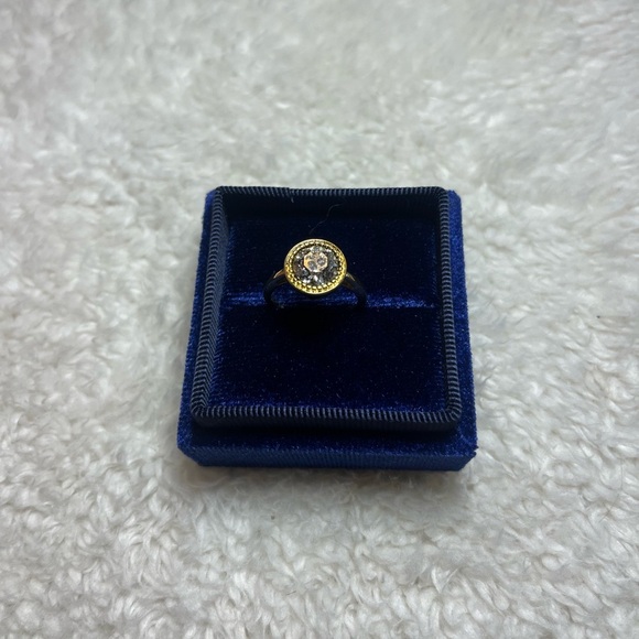 NEW Silver Gold Stone Ring - Picture 1 of 3